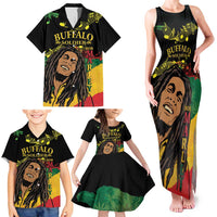 Legend Bob Buffalo Soldier Family Matching Tank Maxi Dress and Hawaiian Shirt American Heroes Reggae Style - Wonder Print Shop