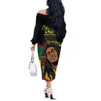 Legend Bob Buffalo Soldier Off The Shoulder Long Sleeve Dress American Heroes Reggae Style - Wonder Print Shop