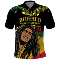 Legend Bob Buffalo Soldier Polo Shirt American Heroes Reggae Style - Wonder Print Shop