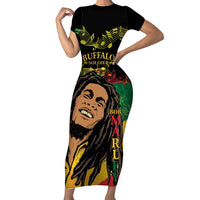 Legend Bob Buffalo Soldier Short Sleeve Bodycon Dress American Heroes Reggae Style - Wonder Print Shop