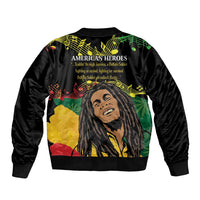 Legend Bob Buffalo Soldier Sleeve Zip Bomber Jacket American Heroes Reggae Style - Wonder Print Shop
