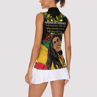 Legend Bob Buffalo Soldier Women Sleeveless Polo Shirt American Heroes Reggae Style - Wonder Print Shop