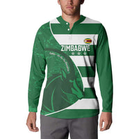 Zimbabwe Rugby Custom Button Sweatshirt Sables 3rd Champions Proud - Wonder Print Shop