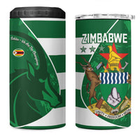 Zimbabwe Rugby Custom 4 in 1 Can Cooler Tumbler Sables 3rd Champions Proud - Wonder Print Shop