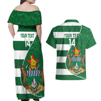 Zimbabwe Rugby Custom Couples Matching Off Shoulder Maxi Dress and Hawaiian Shirt Sables 3rd Champions Proud - Wonder Print Shop
