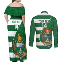 Zimbabwe Rugby Custom Couples Matching Off Shoulder Maxi Dress and Long Sleeve Button Shirt Sables 3rd Champions Proud - Wonder Print Shop