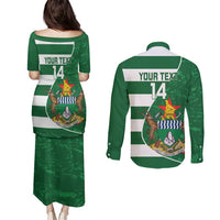 Zimbabwe Rugby Custom Couples Matching Puletasi and Long Sleeve Button Shirt Sables 3rd Champions Proud - Wonder Print Shop