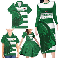 Zimbabwe Rugby Custom Family Matching Long Sleeve Bodycon Dress and Hawaiian Shirt Sables 3rd Champions Proud - Wonder Print Shop