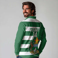 Zimbabwe Rugby Custom Long Sleeve Polo Shirt Sables 3rd Champions Proud - Wonder Print Shop