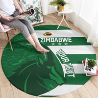 Zimbabwe Rugby Custom Round Carpet Sables 3rd Champions Proud - Wonder Print Shop