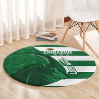 Zimbabwe Rugby Custom Round Carpet Sables 3rd Champions Proud - Wonder Print Shop