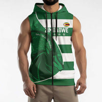 Zimbabwe Rugby Custom Sleeveless Zip Hoodie Sables 3rd Champions Proud - Wonder Print Shop