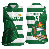 Zimbabwe Rugby Custom Women Sleeveless Polo Shirt Sables 3rd Champions Proud - Wonder Print Shop