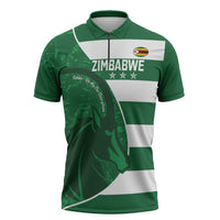 Zimbabwe Rugby Custom Zipper Polo Shirt Sables 3rd Champions Proud - Wonder Print Shop