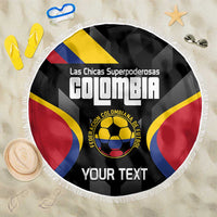 Custom Colombia Football Beach Blanket Vamos Las Chicas Superpoderosas - Wonder Print Shop