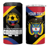 Custom Colombia Football 4 in 1 Can Cooler Tumbler Vamos Las Chicas Superpoderosas - Wonder Print Shop