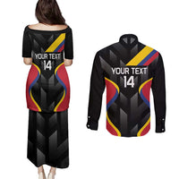 Custom Colombia Football Couples Matching Puletasi and Long Sleeve Button Shirt Vamos Las Chicas Superpoderosas - Wonder Print Shop