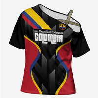 Custom Colombia Football Cross Shoulder Shirt Vamos Las Chicas Superpoderosas - Wonder Print Shop