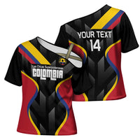 Custom Colombia Football Cross Shoulder Shirt Vamos Las Chicas Superpoderosas - Wonder Print Shop