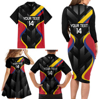 Custom Colombia Football Family Matching Long Sleeve Bodycon Dress and Hawaiian Shirt Vamos Las Chicas Superpoderosas - Wonder Print Shop
