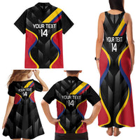 Custom Colombia Football Family Matching Tank Maxi Dress and Hawaiian Shirt Vamos Las Chicas Superpoderosas - Wonder Print Shop