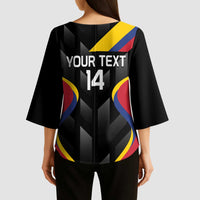 Custom Colombia Football Kimono Sleeve Blouse Vamos Las Chicas Superpoderosas - Wonder Print Shop