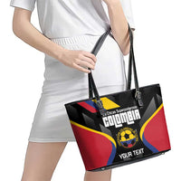 Custom Colombia Football Leather Tote Bag Vamos Las Chicas Superpoderosas - Wonder Print Shop