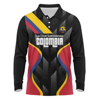 Custom Colombia Football Long Sleeve Polo Shirt Vamos Las Chicas Superpoderosas - Wonder Print Shop