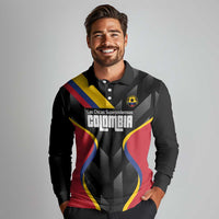 Custom Colombia Football Long Sleeve Polo Shirt Vamos Las Chicas Superpoderosas - Wonder Print Shop