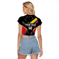 Custom Colombia Football Raglan Cropped T Shirt Vamos Las Chicas Superpoderosas - Wonder Print Shop