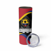 Custom Colombia Football Skinny Tumbler Vamos Las Chicas Superpoderosas - Wonder Print Shop