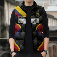 Custom Colombia Football Sleeveless Puffer Jacket Vamos Las Chicas Superpoderosas - Wonder Print Shop