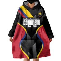 Custom Colombia Football Wearable Blanket Hoodie Vamos Las Chicas Superpoderosas - Wonder Print Shop