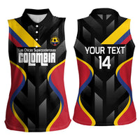 Custom Colombia Football Women Sleeveless Polo Shirt Vamos Las Chicas Superpoderosas - Wonder Print Shop