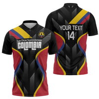 Custom Colombia Football Zipper Polo Shirt Vamos Las Chicas Superpoderosas - Wonder Print Shop