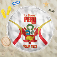 Custom Peru Football Beach Blanket Vamos La Bicolor - Wonder Print Shop