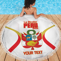 Custom Peru Football Beach Blanket Vamos La Bicolor - Wonder Print Shop