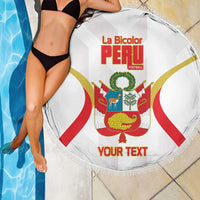 Custom Peru Football Beach Blanket Vamos La Bicolor - Wonder Print Shop