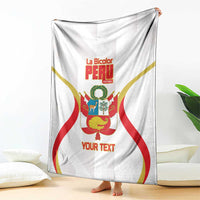 Custom Peru Football Blanket Vamos La Bicolor - Wonder Print Shop