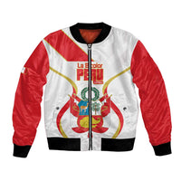 Custom Peru Football Bomber Jacket Vamos La Bicolor - Wonder Print Shop