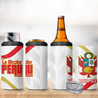 Custom Peru Football 4 in 1 Can Cooler Tumbler Vamos La Bicolor - Wonder Print Shop