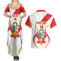 Custom Peru Football Couples Matching Summer Maxi Dress and Hawaiian Shirt Vamos La Bicolor - Wonder Print Shop
