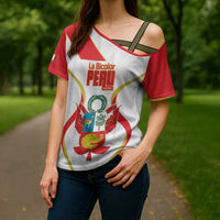 Custom Peru Football Cross Shoulder Shirt Vamos La Bicolor - Wonder Print Shop