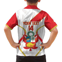 Custom Peru Football Family Matching Off Shoulder Short Dress and Hawaiian Shirt Vamos La Bicolor - Wonder Print Shop