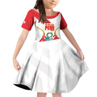 Custom Peru Football Family Matching Off Shoulder Short Dress and Hawaiian Shirt Vamos La Bicolor - Wonder Print Shop
