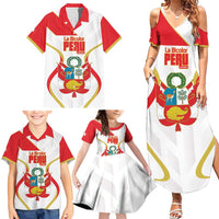 Custom Peru Football Family Matching Summer Maxi Dress and Hawaiian Shirt Vamos La Bicolor - Wonder Print Shop
