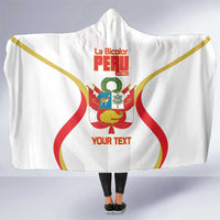 Custom Peru Football Hooded Blanket Vamos La Bicolor - Wonder Print Shop