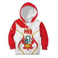 Custom Peru Football Kid Hoodie Vamos La Bicolor - Wonder Print Shop