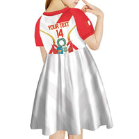 Custom Peru Football Kid Short Sleeve Dress Vamos La Bicolor - Wonder Print Shop