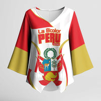Custom Peru Football Kimono Sleeve Blouse Vamos La Bicolor - Wonder Print Shop